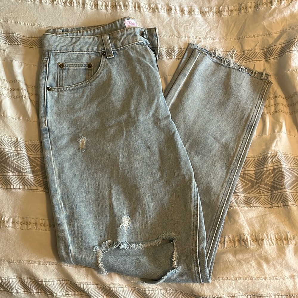 Distressed mom jeans!